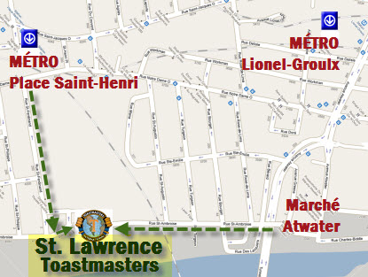 Club St-Lawrence Toastmasters Montreal - How to get there